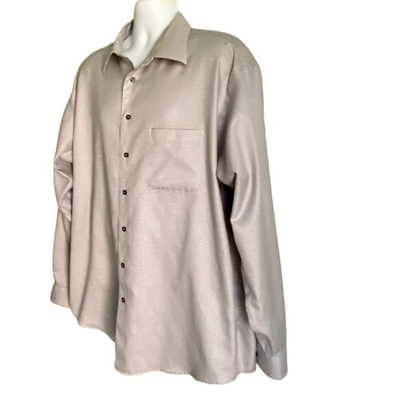 Pronto Uomo Non Iron Button Down Long Sleeve Men's Shirt Grey Cotton Size 2XLT - Picture 4 of 9